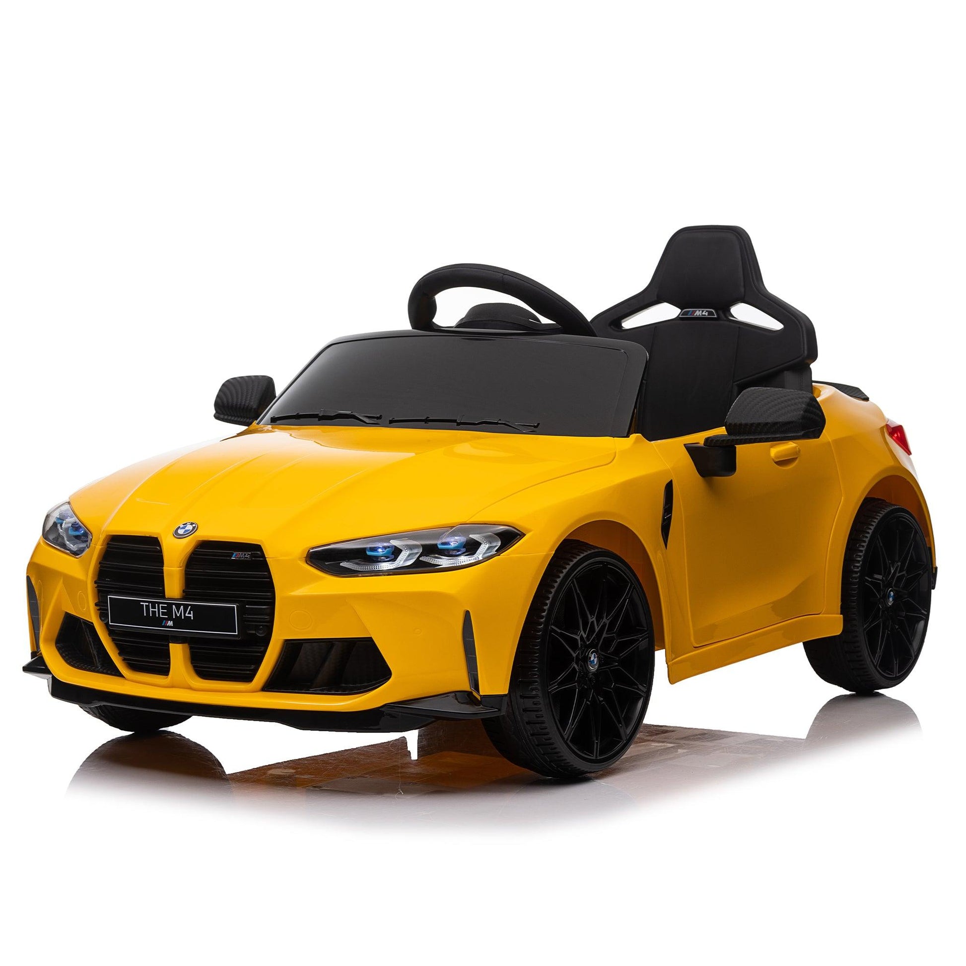 Yellow BMW M4 12v Kids ride on toy car 2.4G W/Parents Remote Control Three speed adjustable - FurniFindUSA