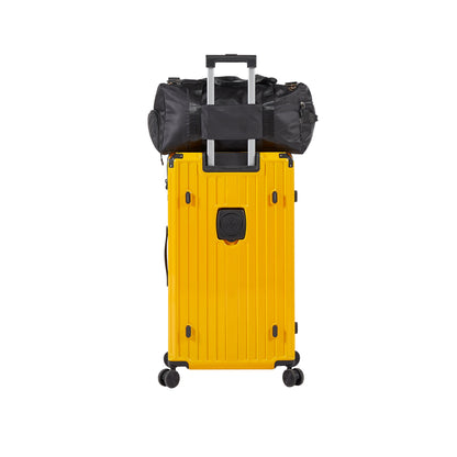 Luggage Set 4 pcs (20"/24"/29"/Travel Bag), PC+ABS Durable Lightweight Luggage with Collapsible Cup Holder TSA Lock, Yellow - FurniFindUSA