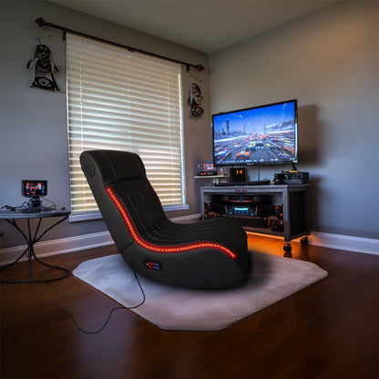 Foldable Gaming Chair With Onboard Speakers LED Strip Lighting - FurniFindUSA