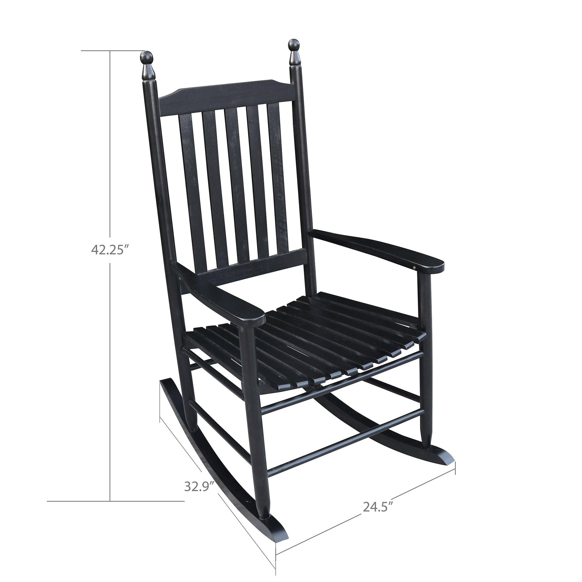 wooden porch rocker chair BLACK - FurniFindUSA