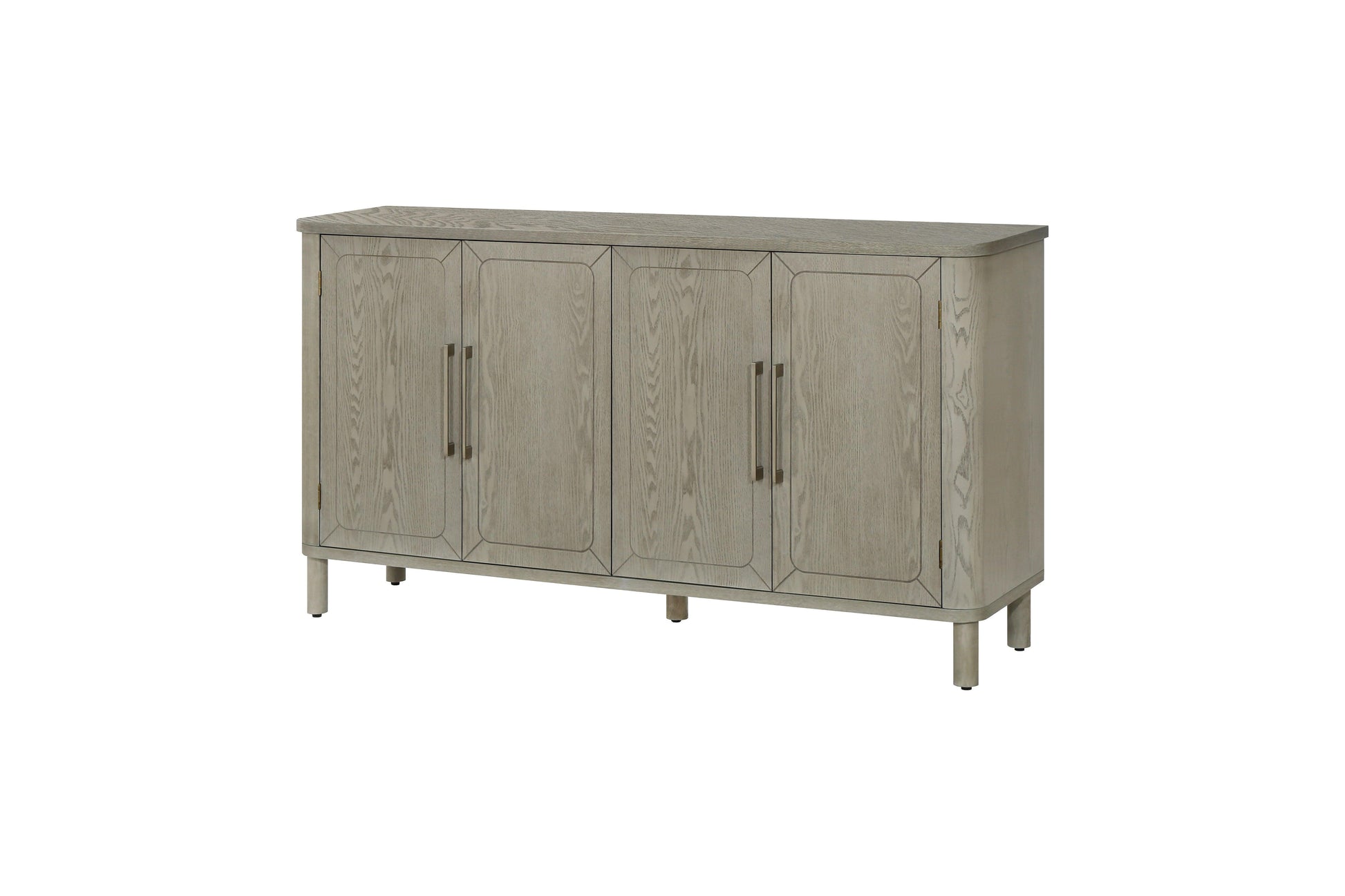 Four Door Storage Cabinet With Curved Countertop - FurniFindUSA