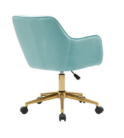 Modern Velvet Fabric Material Adjustable Height 360 revolving Home Office Chair Aqua Light Blue - FurniFindUSA