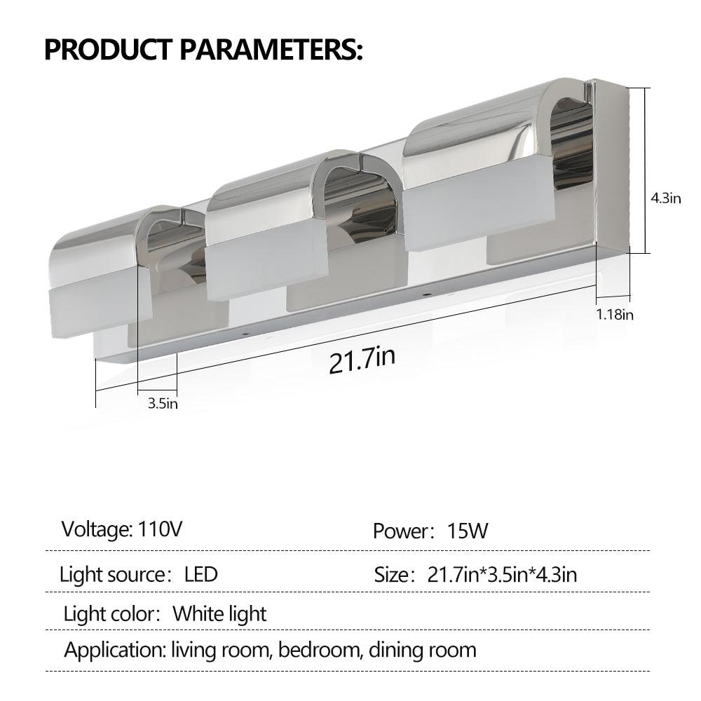 Bathroom Vanity Lighting 3-Light LED Vanity Lights Over Mirror Bath Wall Lighting - FurniFindUSA