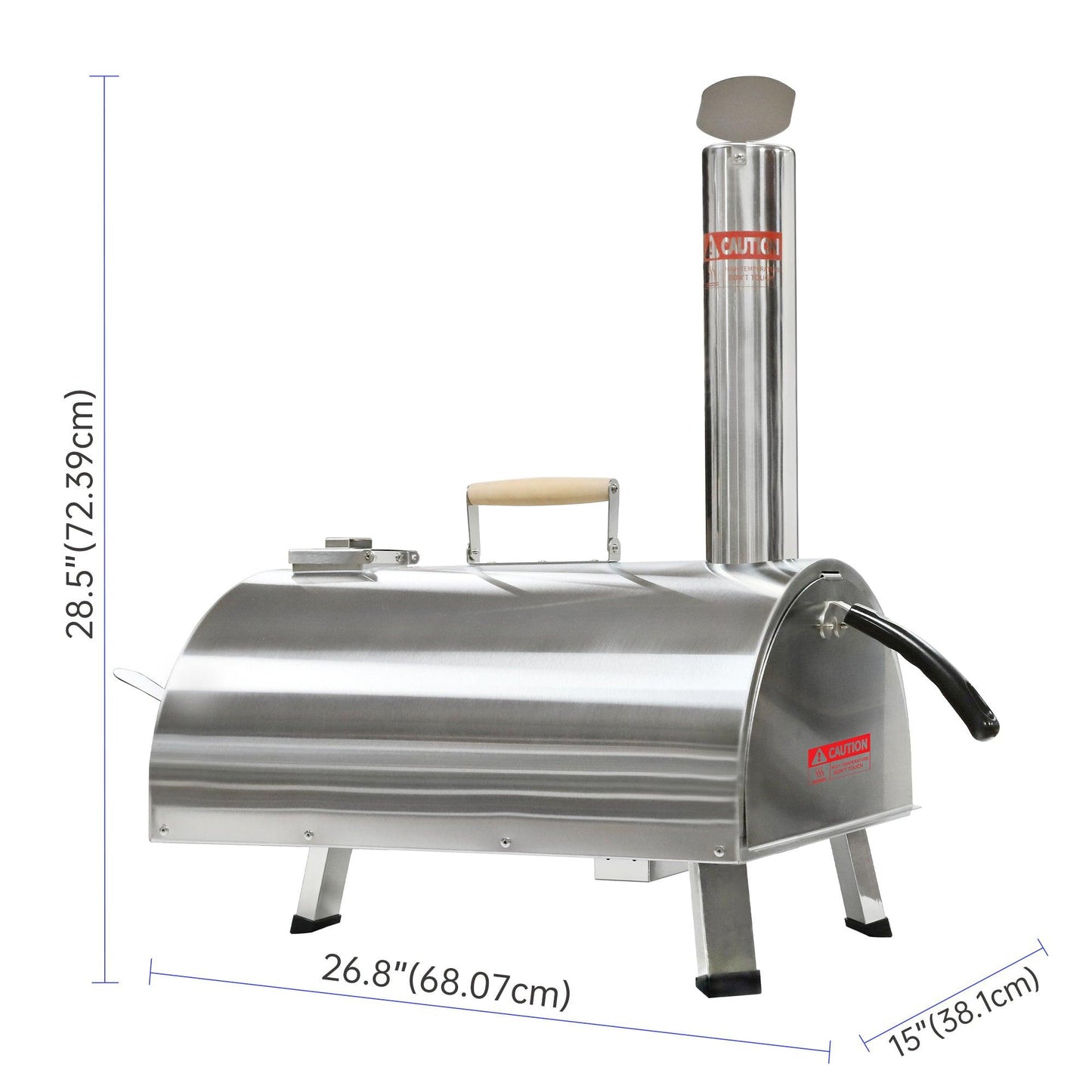 Pizza Oven Outdoor 12" Automatic Rotatable Pizza Ovens Portable Stainless Steel Wood Fired Pizza - FurniFindUSA