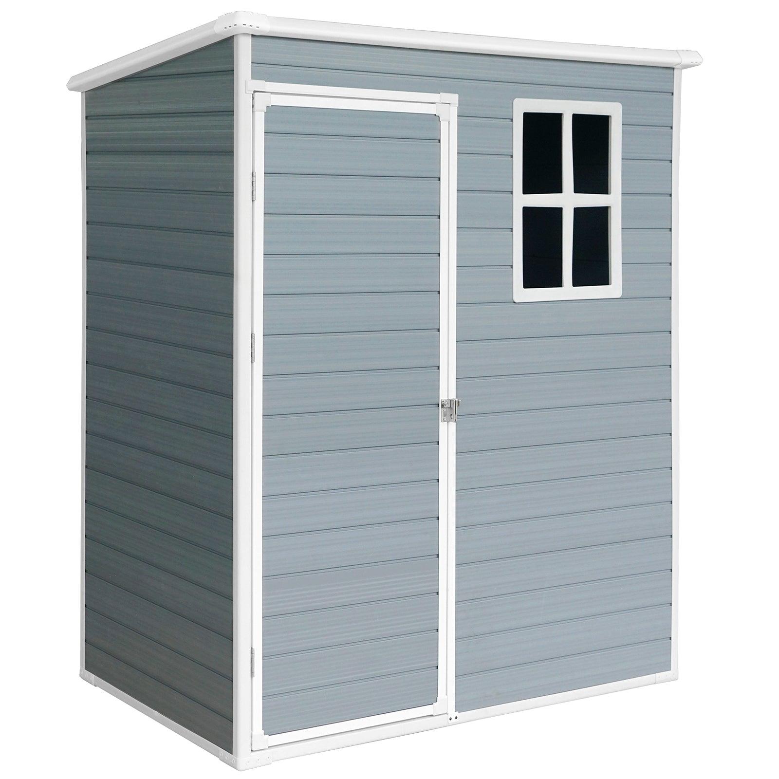 5x3ft Resin Outdoor Storage Shed Kit-Perfect to Store Patio Furniture Grey - FurniFindUSA