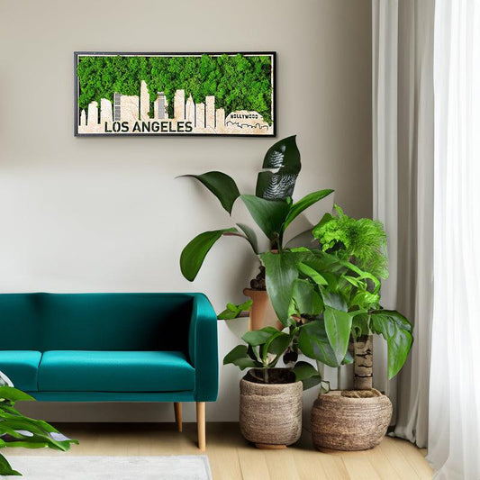 Los Angeles Moss City Silhouette Metal Wall Art Small - FurniFindUSA