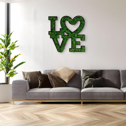 LOVE Letter Art Moss Wall Decor - FurniFindUSA