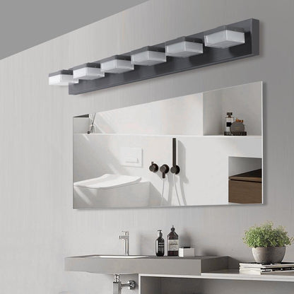 Modern 6-Light Black LED Vanity Mirror Light Fixture For Bathrooms And Makeup Tables - FurniFindUSA