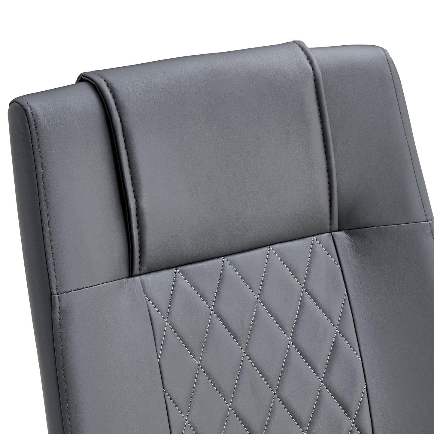 Comes with faux leather cushioned seats living room chairs with metal legs (gray+PU leather) - FurniFindUSA