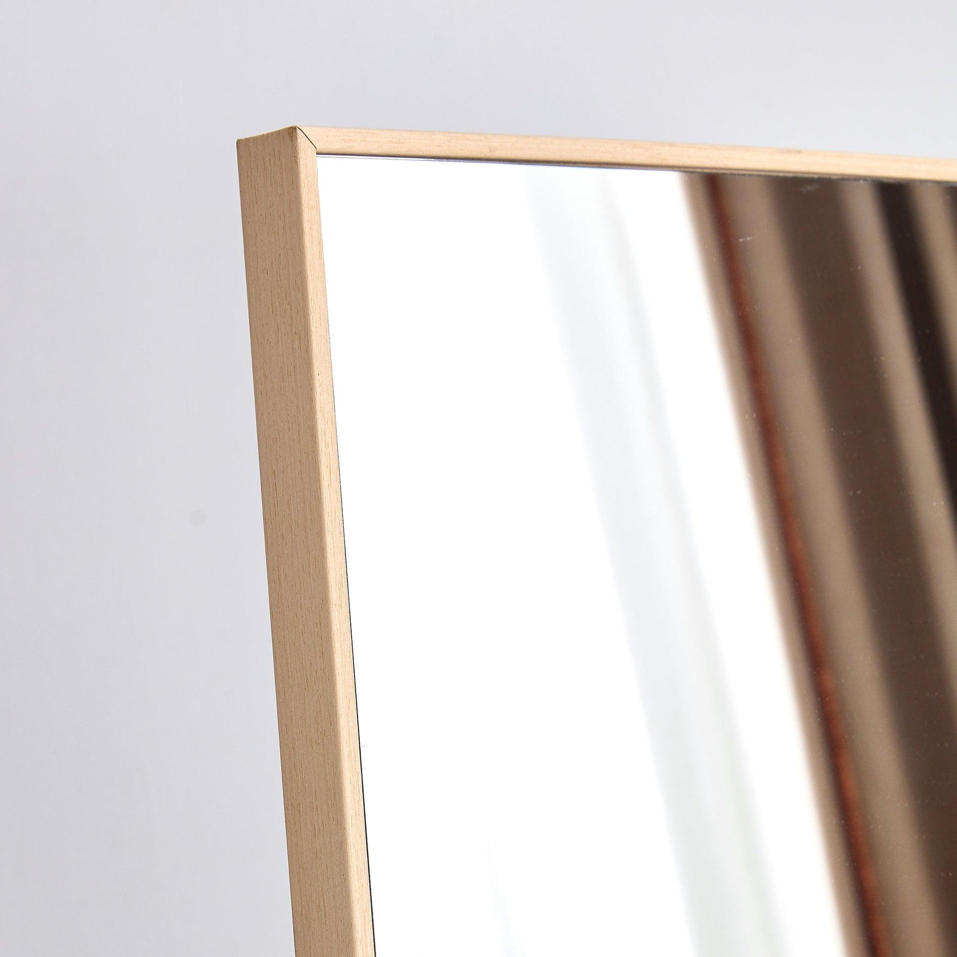 The3rd generation packaging upgrade includes a light oak solid wood frame full length mirror dressing mirror - FurniFindUSA