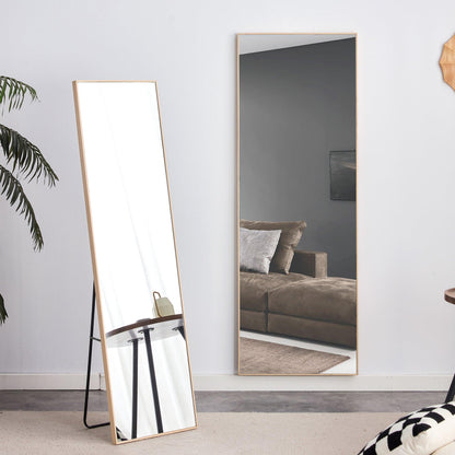 The3rd generation packaging upgrade includes a light oak solid wood frame full length mirror dressing mirror - FurniFindUSA