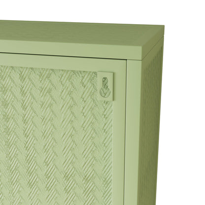 27.56"Glass Doors Modern Two-door Wall Cabinet with Featuring Three-tier Green - FurniFindUSA