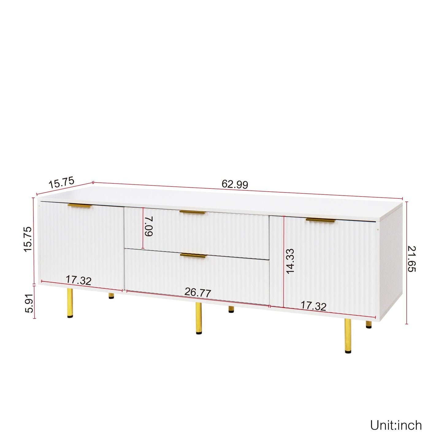 Modern warm white TV cabinet for Living Room Bedroom - FurniFindUSA