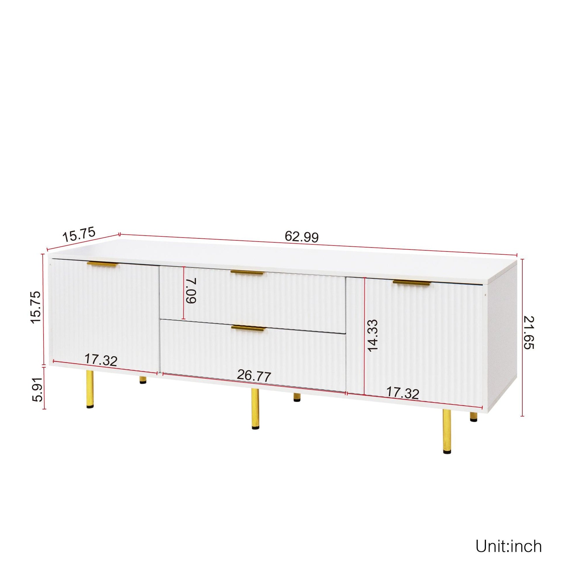 Modern warm white TV cabinet for Living Room Bedroom - FurniFindUSA