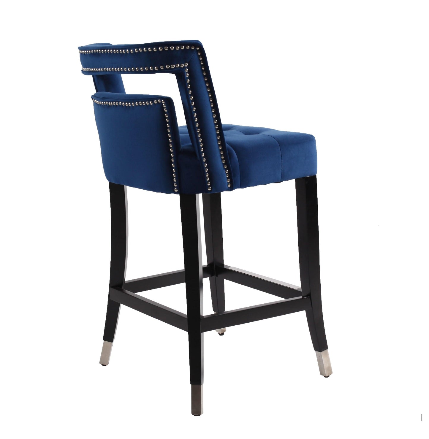 Suede Velvet Barstool with nailheads Living Room Chair 2 pcs Set - 26 inch Seater height - FurniFindUSA