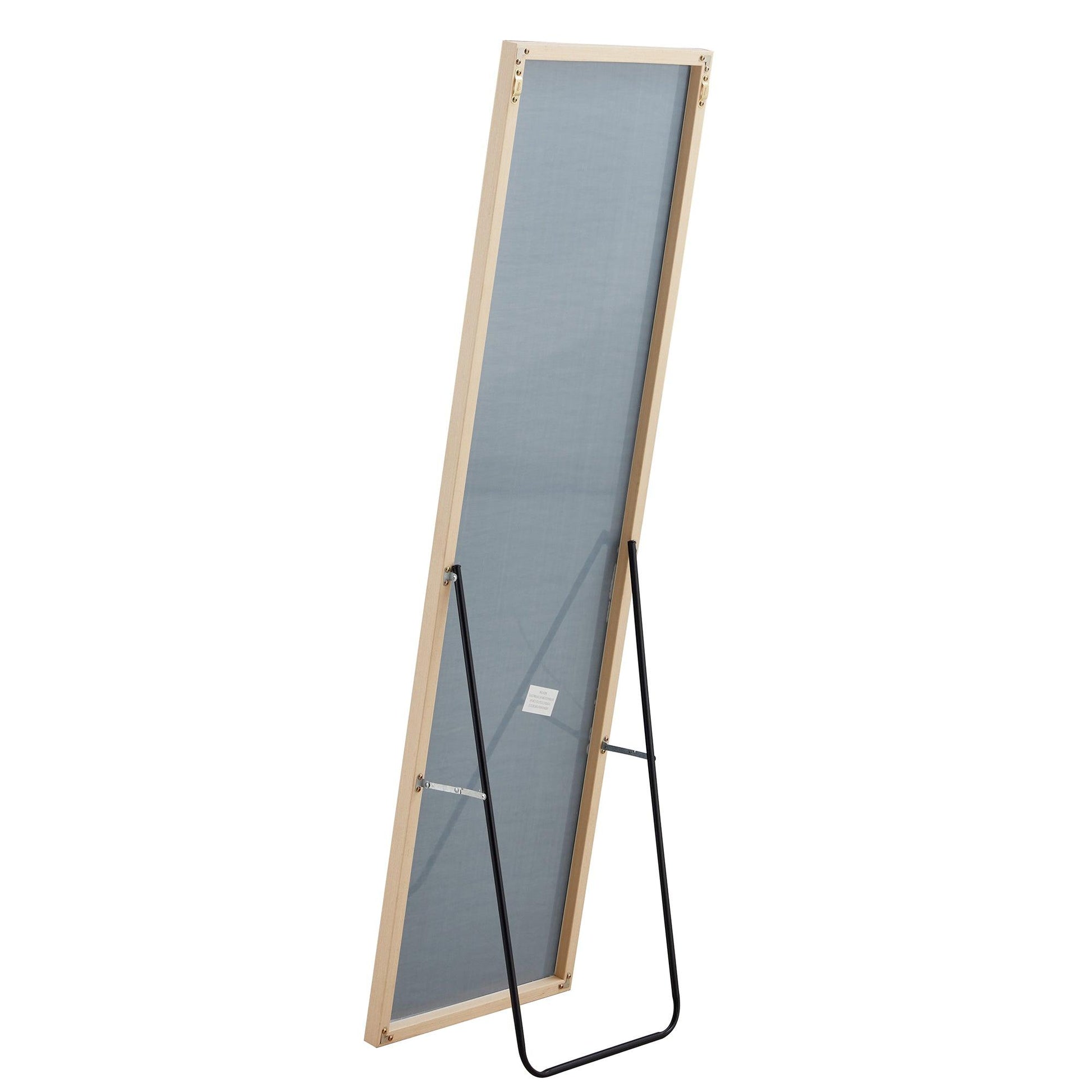 The3rd generation packaging upgrade includes a light oak solid wood frame full length mirror dressing mirror - FurniFindUSA