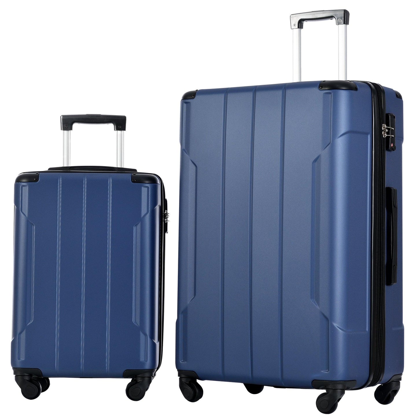 Hardshell Luggage Sets 3 Pcs Spinner Suitcase with TSA Lock Lightweight 20''24''28'' Blue + ABS - FurniFindUSA