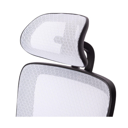 WHITE Ergonomic Mesh Office Chair High Back - Adjustable Headrest with Flip-Up Arms - FurniFindUSA