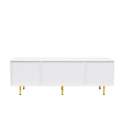 Modern warm white TV cabinet for Living Room Bedroom - FurniFindUSA