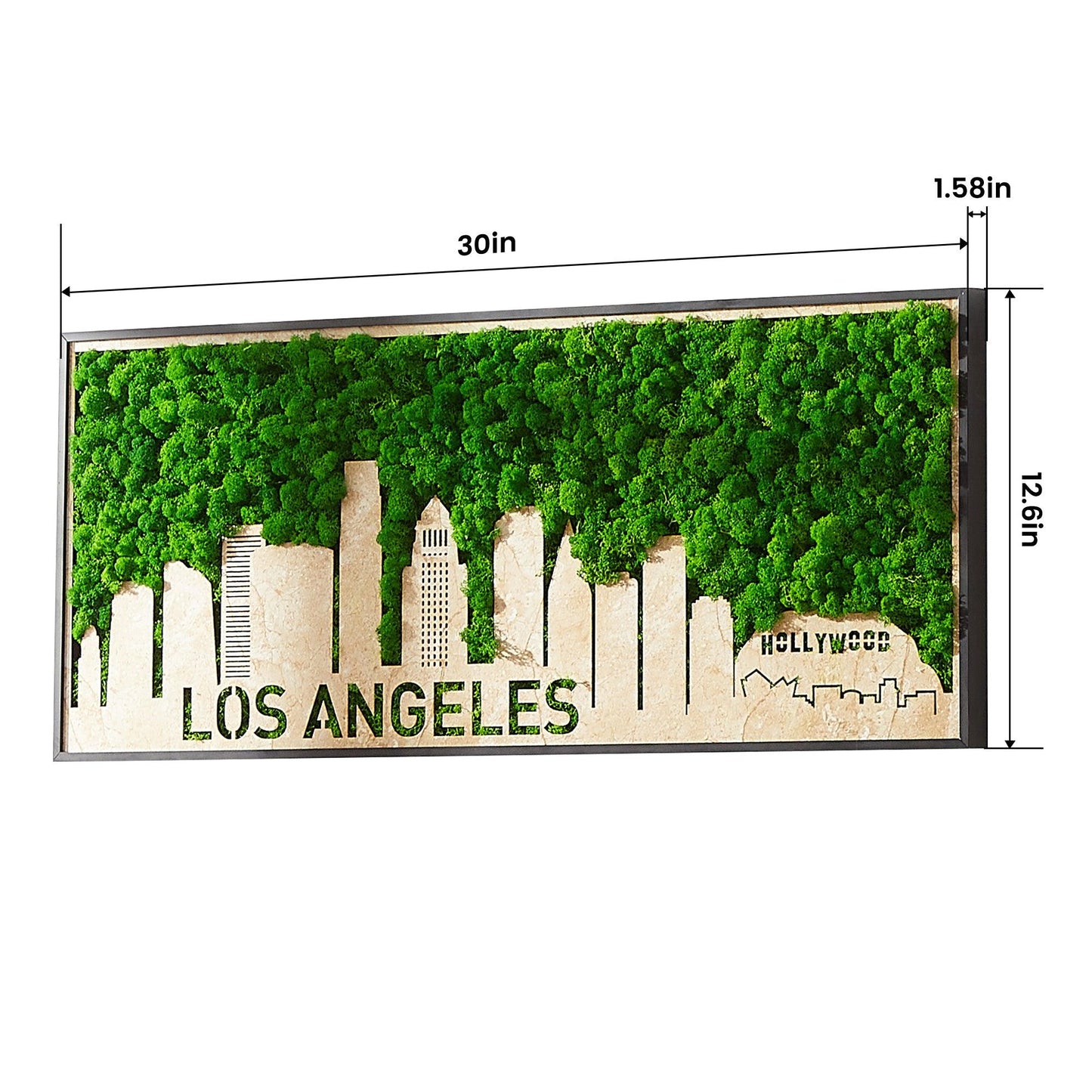 Los Angeles Moss City Silhouette Metal Wall Art Small - FurniFindUSA