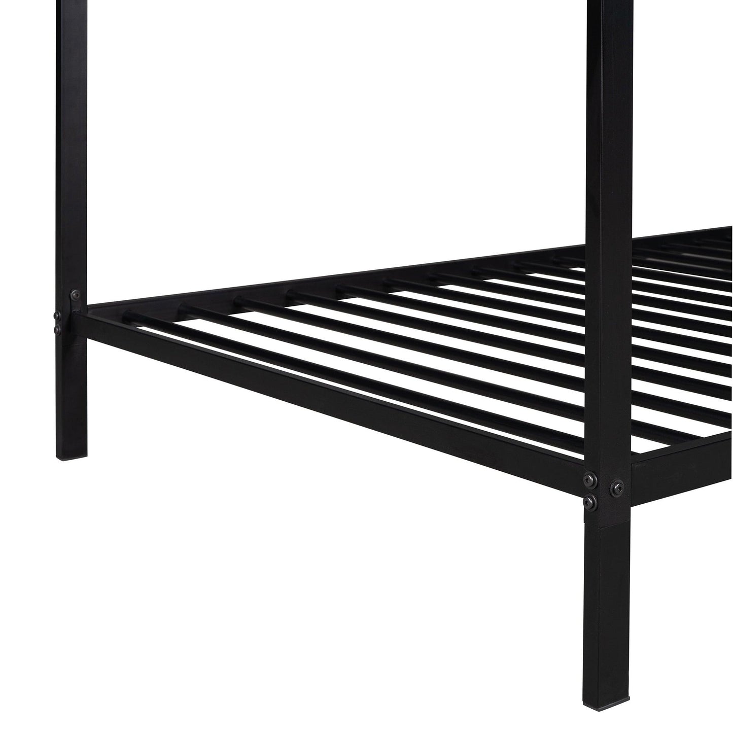 House Bed Frame Twin Size Kids Bed Frame Metal Platform Bed Floor Bed for Kids Boys Girls No Box Spring Needed Black - FurniFindUSA