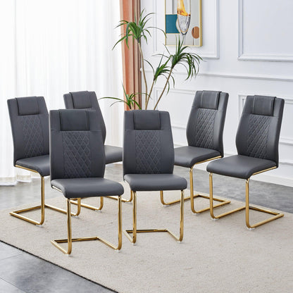 Comes with faux leather cushioned seats living room chairs with metal legs (gray+PU leather) - FurniFindUSA