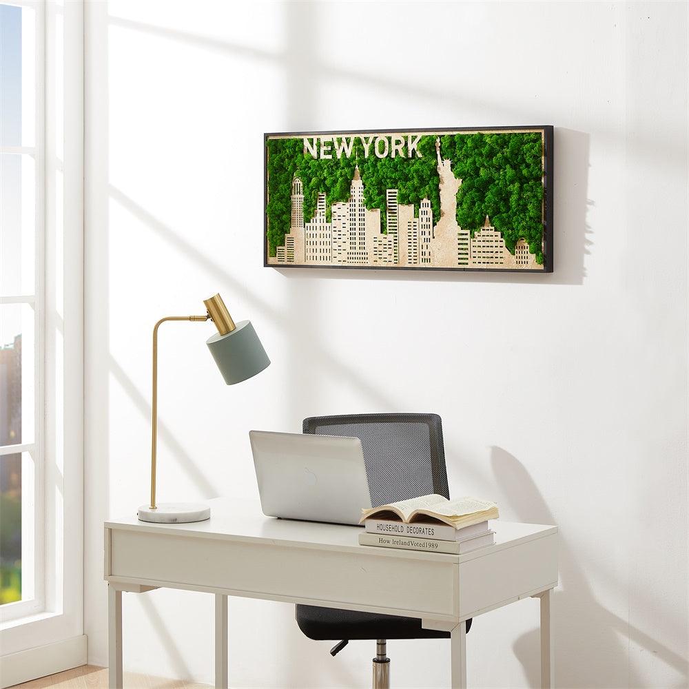 New York Moss City Silhouette Metal Wall Art Small - FurniFindUSA