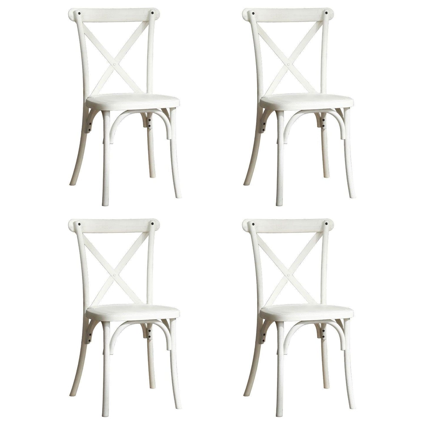 4-Pack Resin X-Back Chair, Mid Century Chair Modern Farmhouse Cross Back Chair for Kitchen ,Lime Wash - FurniFindUSA