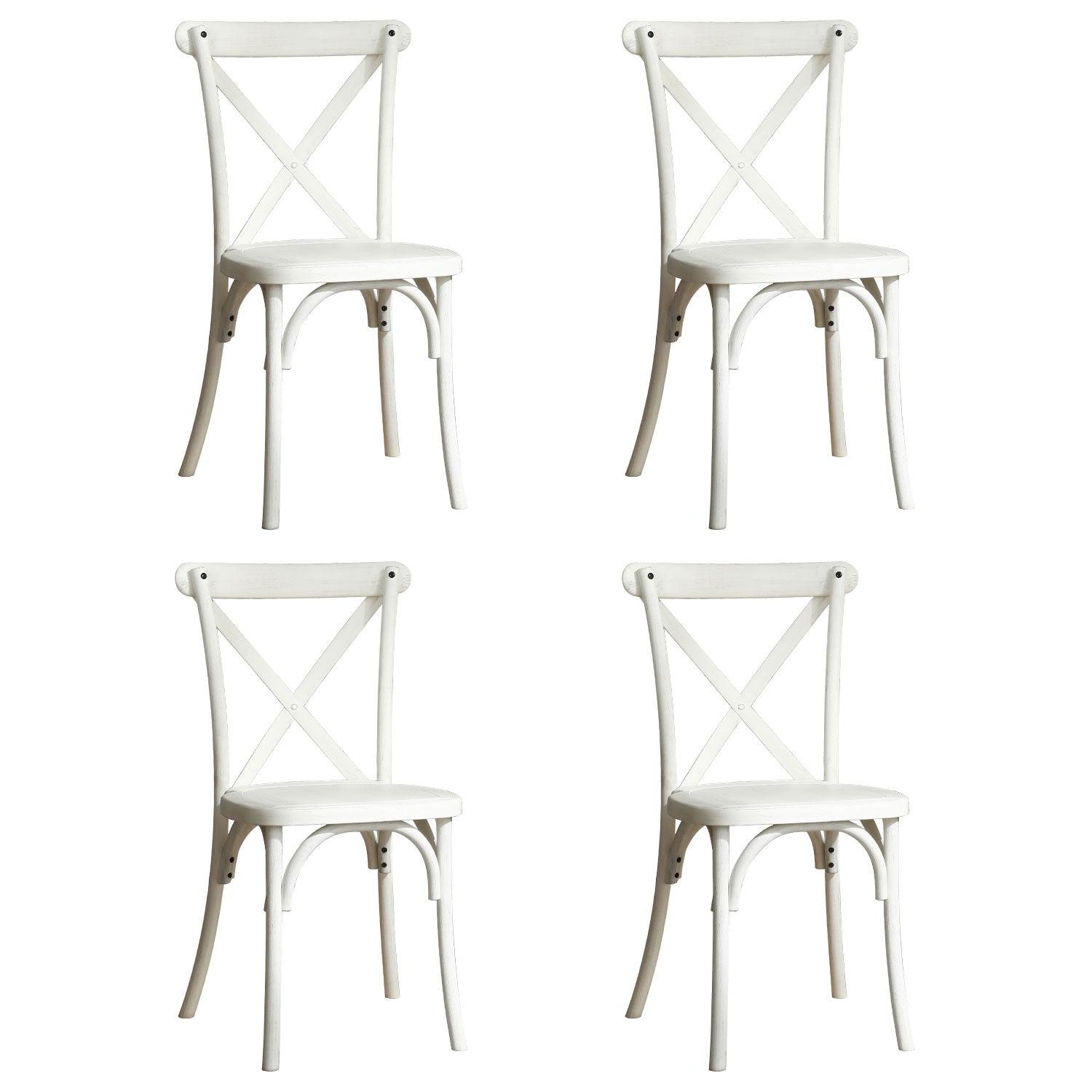 4-Pack Resin X-Back Chair, Mid Century Chair Modern Farmhouse Cross Back Chair for Kitchen ,Lime Wash - FurniFindUSA