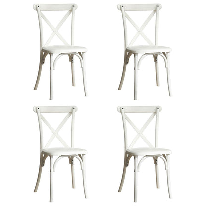 4-Pack Resin X-Back Chair, Mid Century Chair Modern Farmhouse Cross Back Chair for Kitchen ,Lime Wash - FurniFindUSA