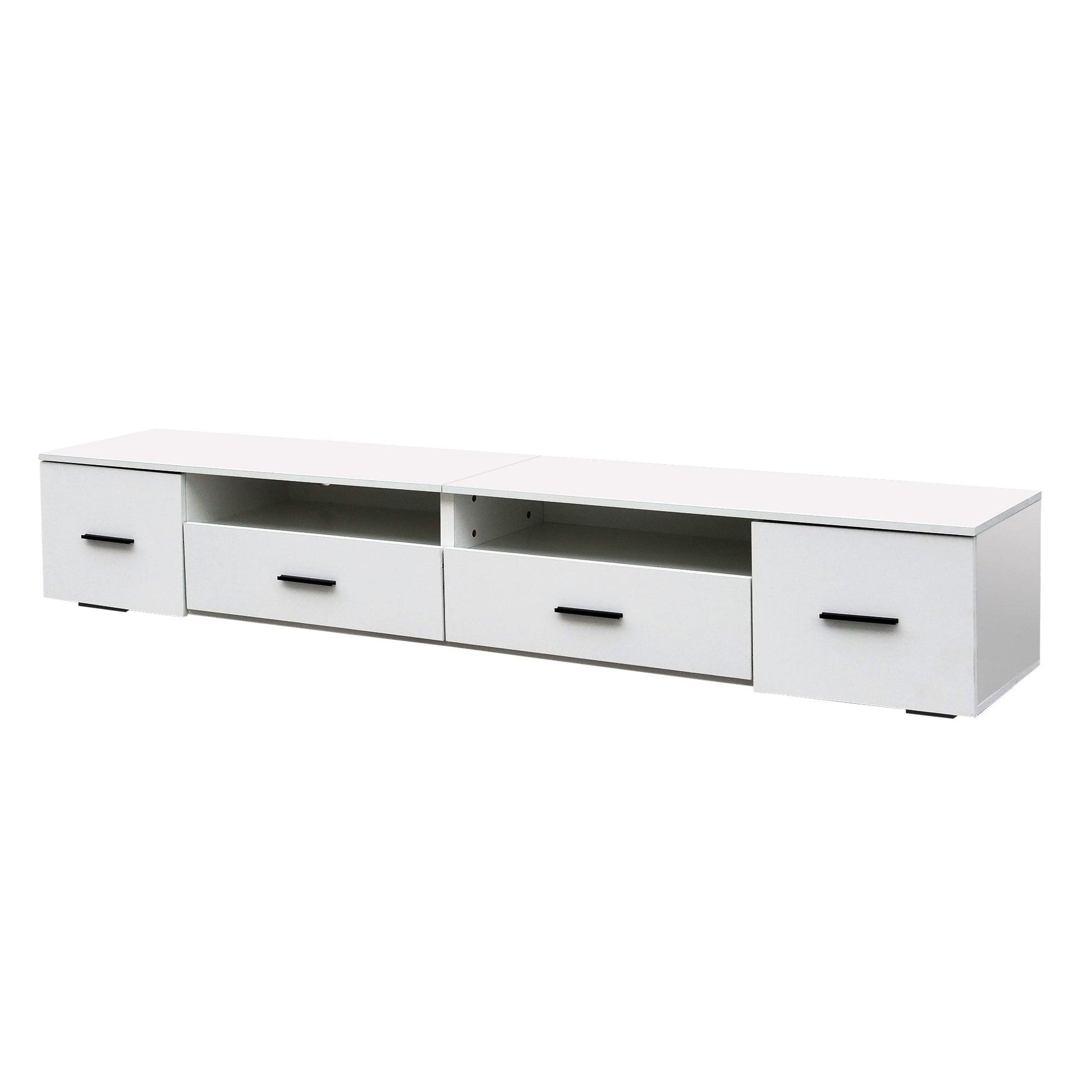 White TV Stand for Living Room Modern Entertainment Center Stand for TV Up to 90 Inch - FurniFindUSA