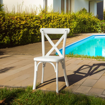 4-Pack Resin X-Back Chair, Mid Century Chair Modern Farmhouse Cross Back Chair for Kitchen ,Lime Wash - FurniFindUSA