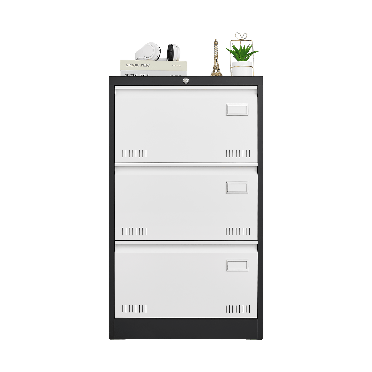 3 Drawer Metal Lateral File Cabinet with Lock Office Vertical Files Cabinet for Home Office - FurniFindUSA