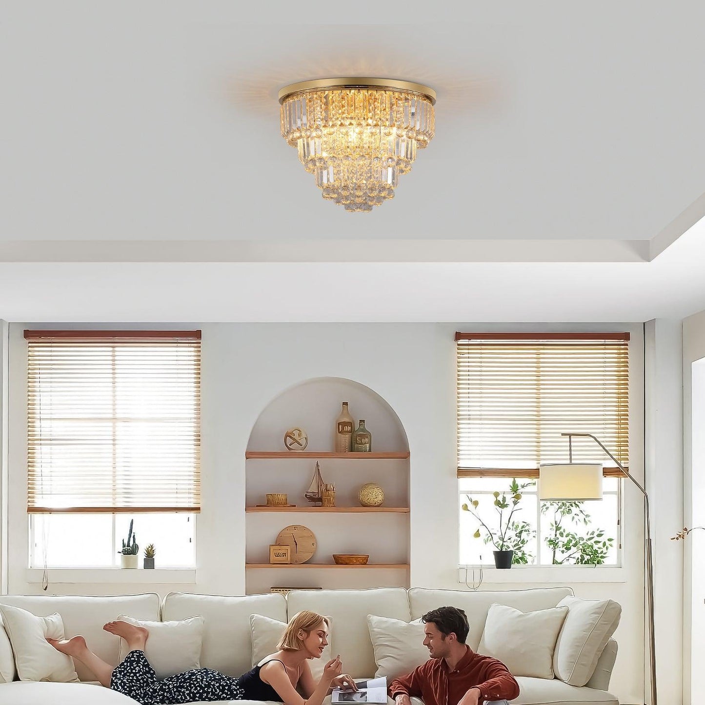 Gold luxury modern style crystal lights,large ceiling chandeliers,dining room,living room,bedroom - FurniFindUSA