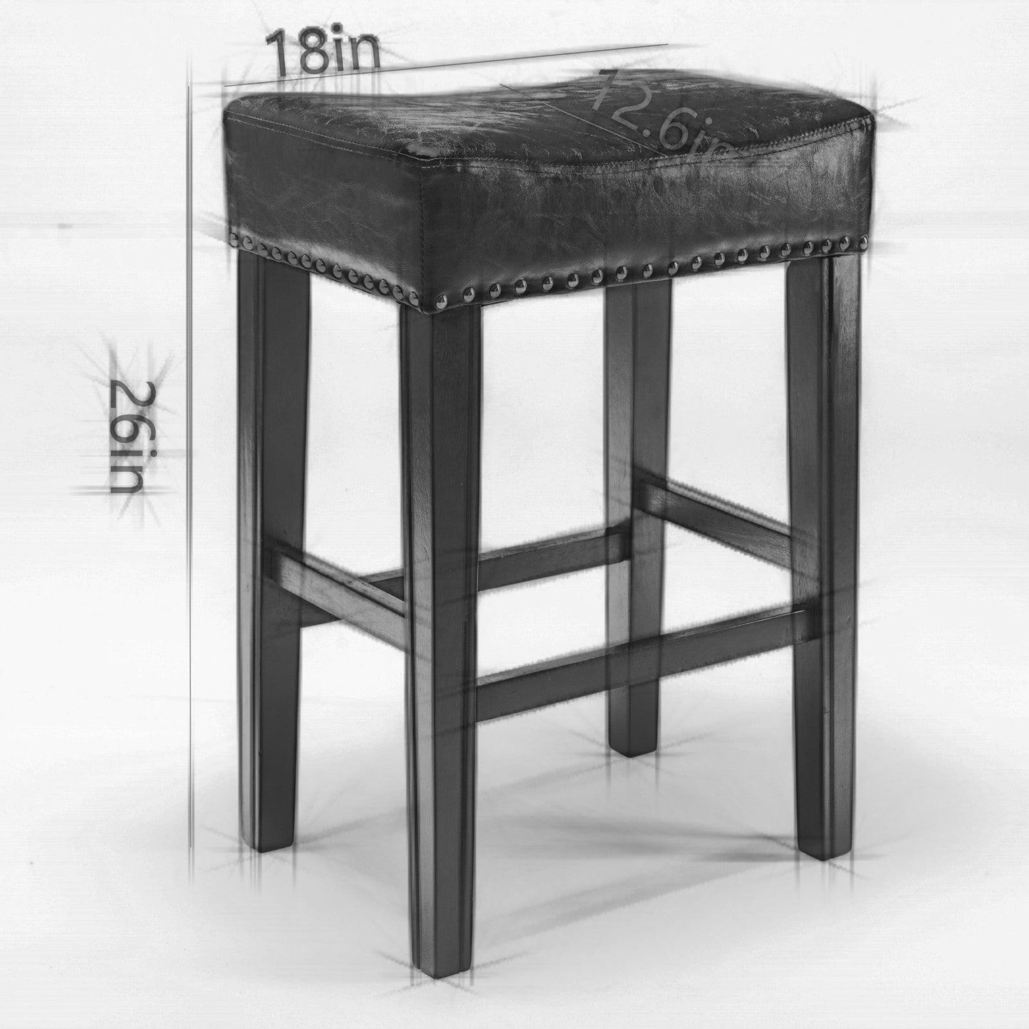 A&A Furniture Counter Height 26" Bar Stools (26 Inch Gray Set of 2) - FurniFindUSA