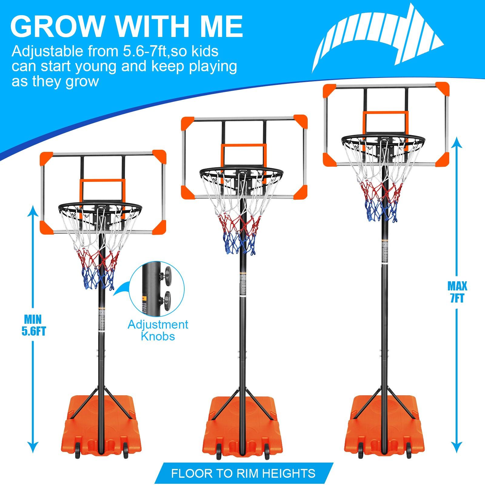 Portable Basketball Goal System with Stable Base and Wheels use for Indoor Outdoor - FurniFindUSA