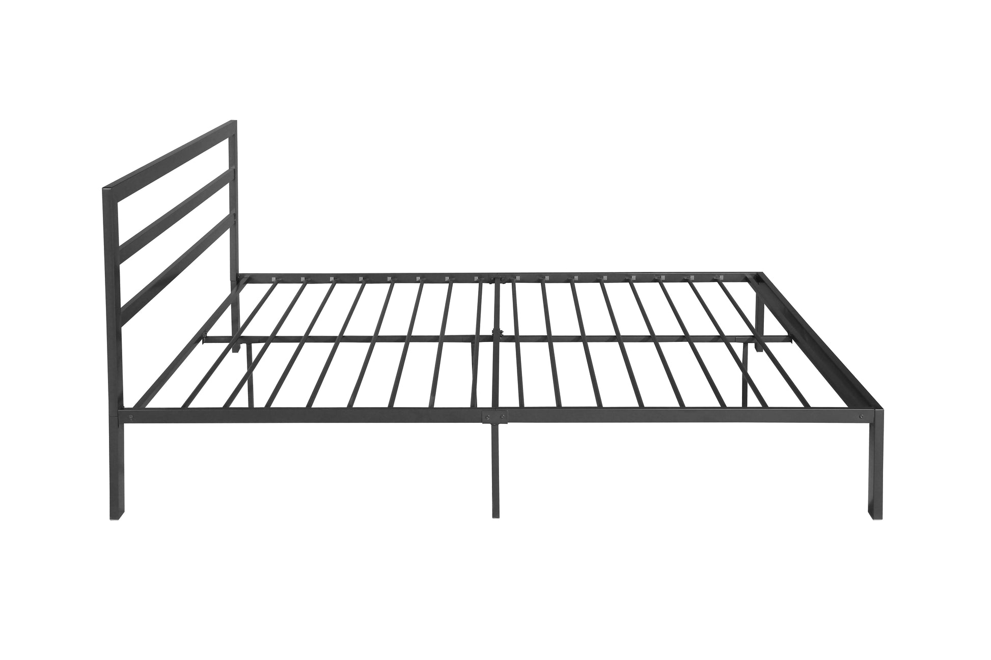 Queen Size Metal Bed Frame with Headboard Charcoal Grey - FurniFindUSA