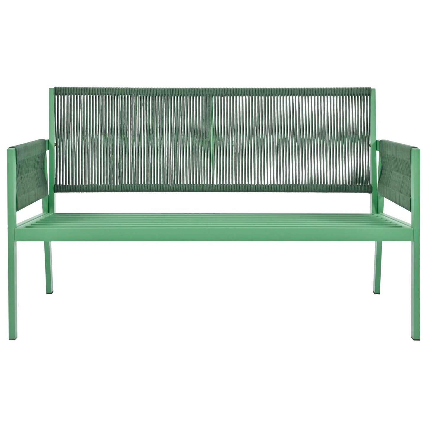 Outdoor Furniture with Tempered Glass Table, Set Deep Seating with Thick Cushion (Fluorescent Yellow & Green) - FurniFindUSA