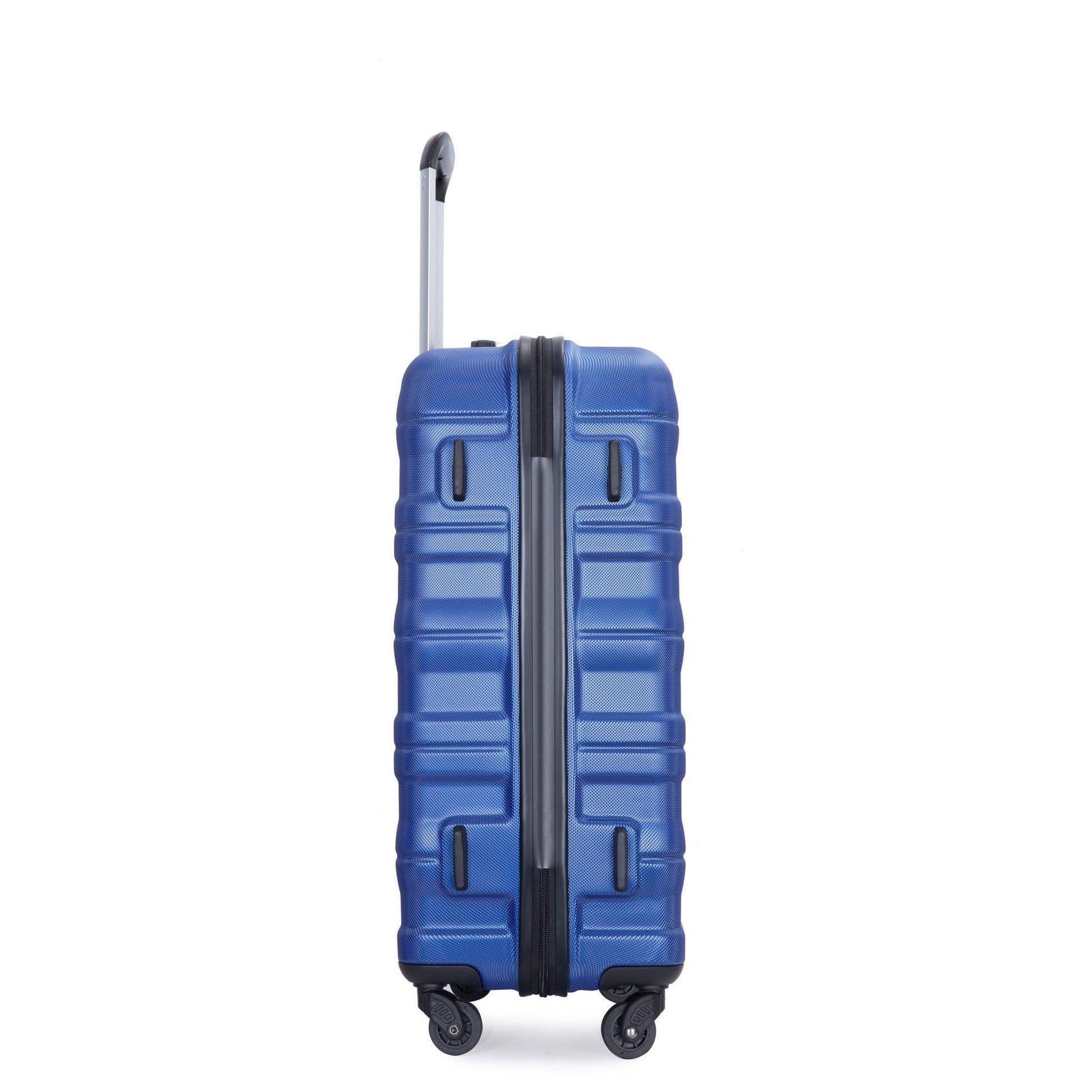 3 Piece Luggage Sets PC Lightweight & Durable Expandable Suitcase with Two Hooks, Spinner Wheels, TSA Lock, (21/25/29) Dark Blue - FurniFindUSA