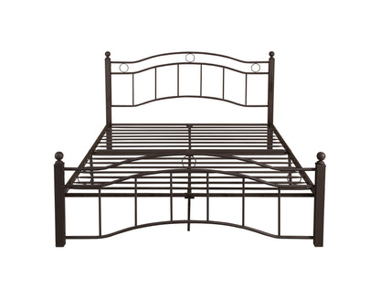 King Size Metal Bed Frame with Headboard and Footboard Bronze - FurniFindUSA