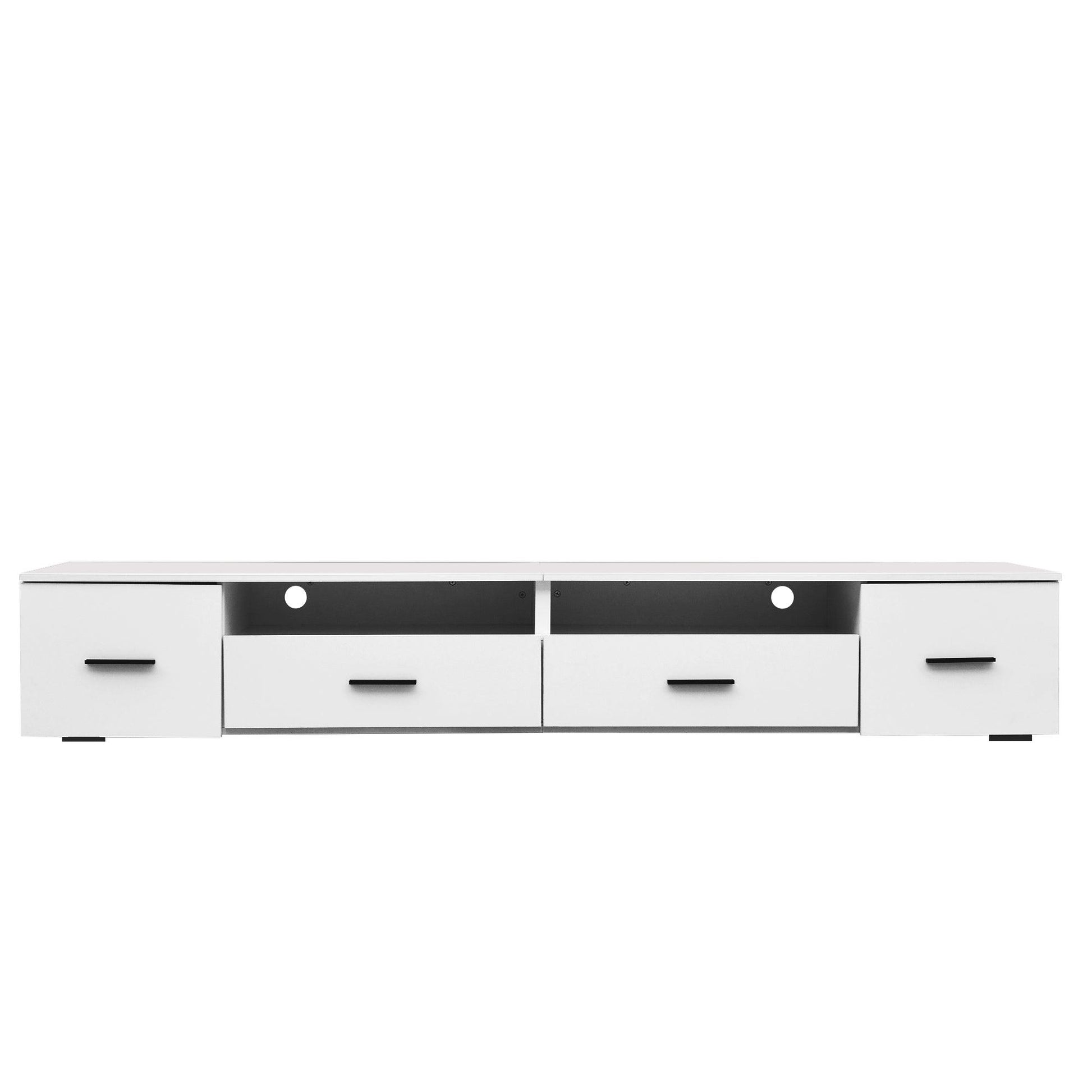 White TV Stand for Living Room Modern Entertainment Center Stand for TV Up to 90 Inch - FurniFindUSA