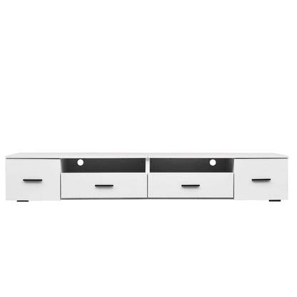 White TV Stand for Living Room Modern Entertainment Center Stand for TV Up to 90 Inch - FurniFindUSA