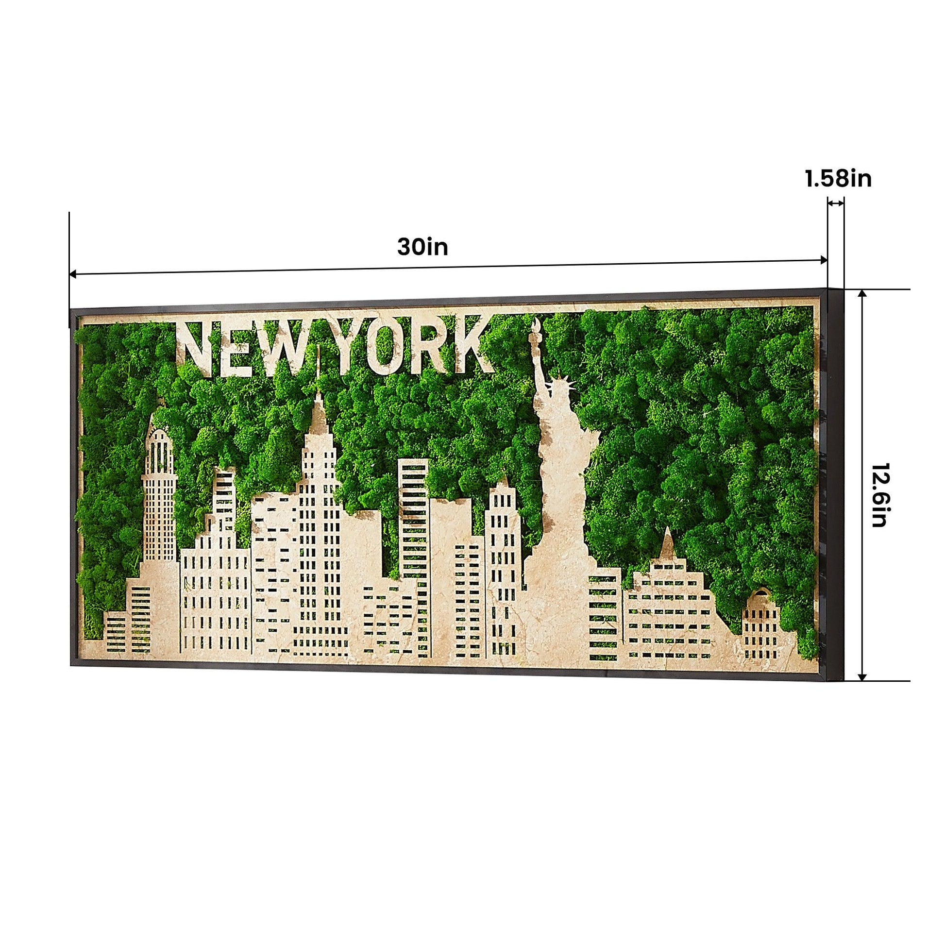 New York Moss City Silhouette Metal Wall Art Small - FurniFindUSA