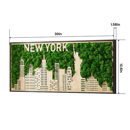 New York Moss City Silhouette Metal Wall Art Small - FurniFindUSA