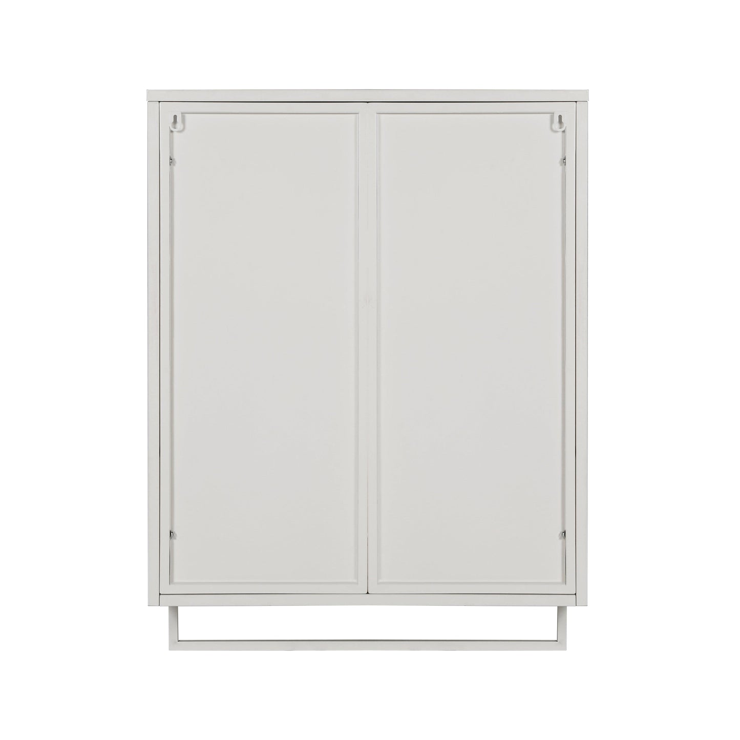 23.62"Glass Doors Modern Two-door Wall Cabinet with Featuring Two-tier Enclosed Storage an Open Shelf and Towel Rack - FurniFindUSA