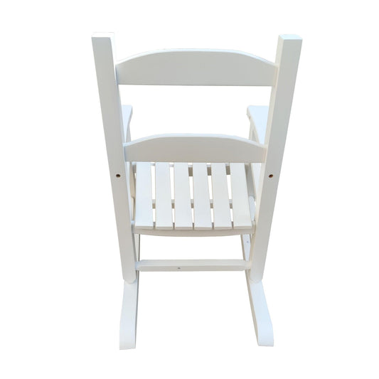 Children's rocking white chair- Indoor or Outdoor -Suitable for kids-Durable-populus wood - FurniFindUSA