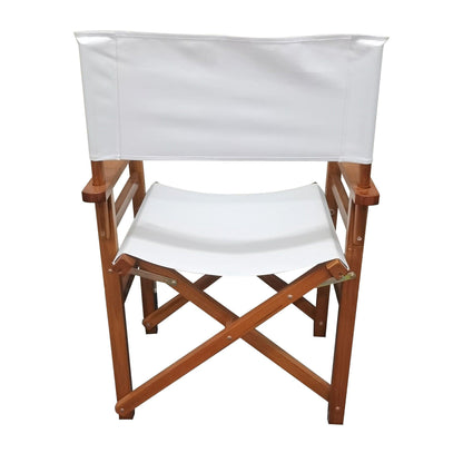 Folding Chair Wooden Director Chair Canvas Folding Chair Folding Chair 2pcs/set populus + Canvas (Color : White) - FurniFindUSA