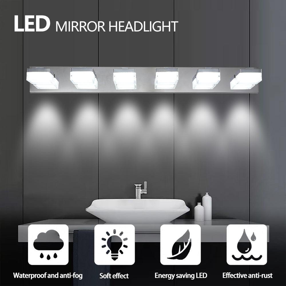 Modern 6-Light Chrome LED Vanity Mirror Light Fixture For Bathrooms And Makeup Tables - FurniFindUSA