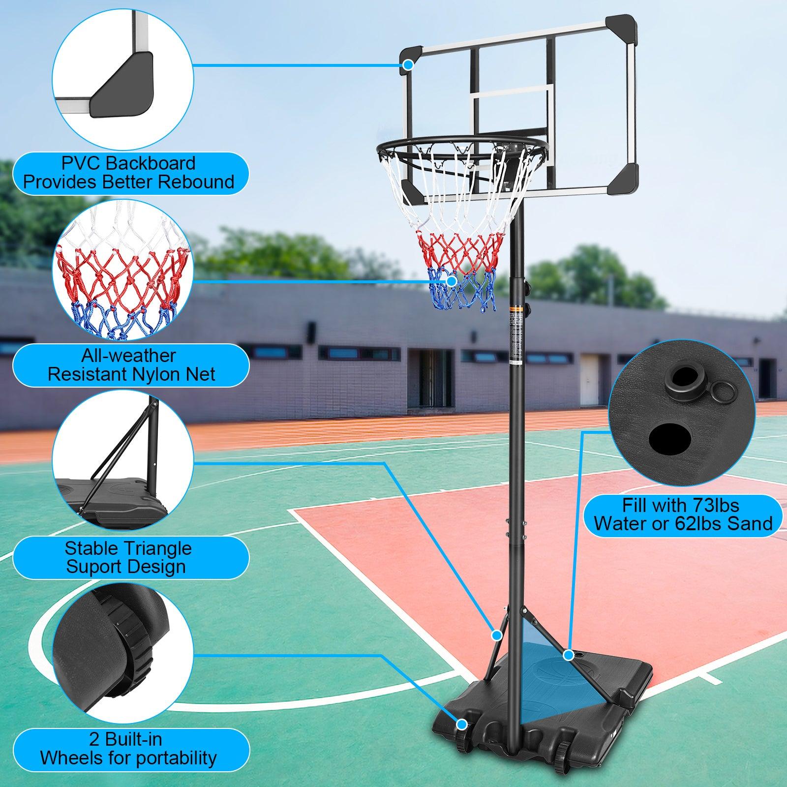 Portable Basketball Goal System with Stable Base and Wheels - FurniFindUSA