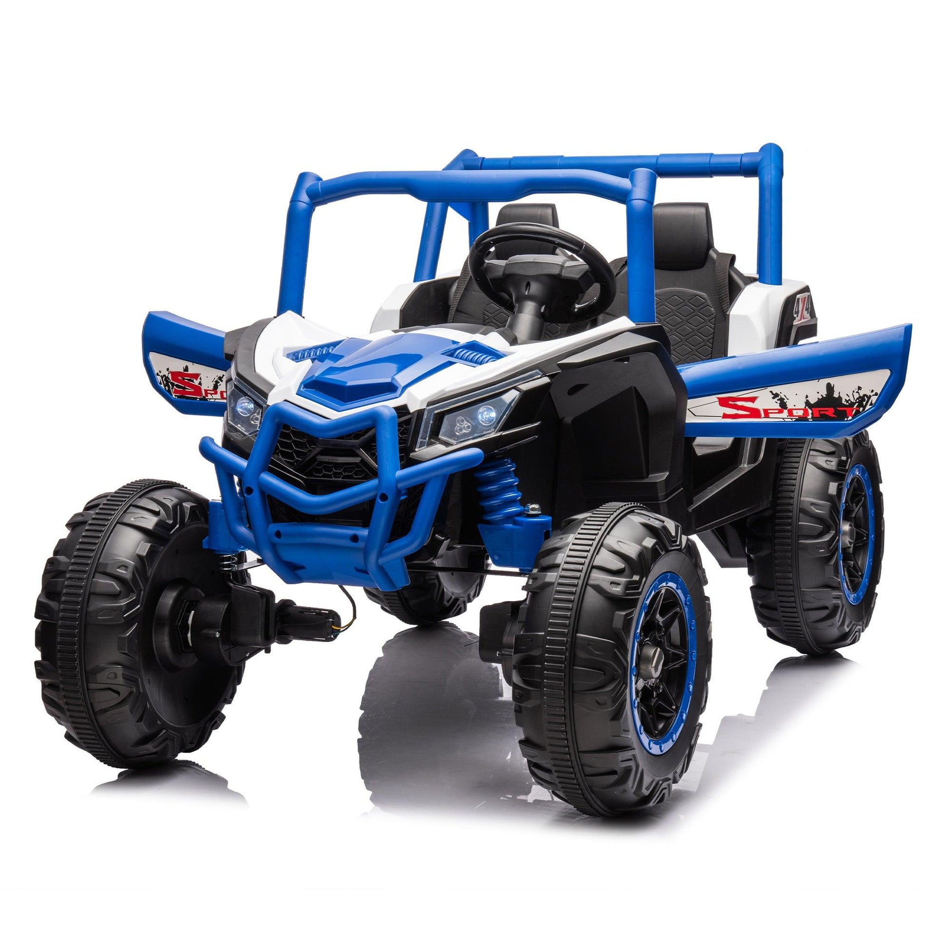 Side by Side 4x4 Ride on Off-Road Truck with Parent Remote Control, Battery Powered Electric Car - FurniFindUSA